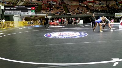 Junior Girls - 135 lbs Cons. Semis - Casey Fuller, Will C Wood High School Wrestling vs Karianna Delgado, Inderkum High School Wrestling