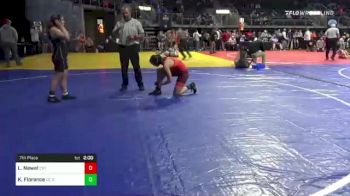 132 lbs 7th Place - Lou Newel, Cry Wolf Wrestling vs Kaysha Florance, DC Gold