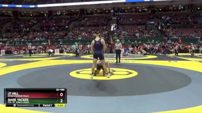 D1-190 lbs Cons. Round 2 - JT Hill, Stow-Munroe Falls vs Gage Yackee, Tol. St. John`s Jesuit