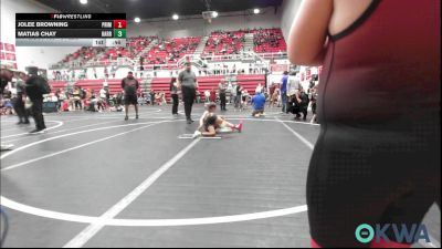 61 lbs Consi Of 4 - Jolee Browning, Prime Wrestling vs Matias Chay, Harrah Little League Wrestling