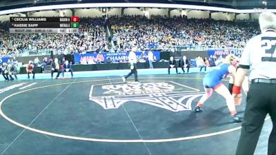 Girls-130 lbs 1st Place Match - Cecilia Williams, Mason (Girls) vs Kassie Sapp, Whitehall (Girls)