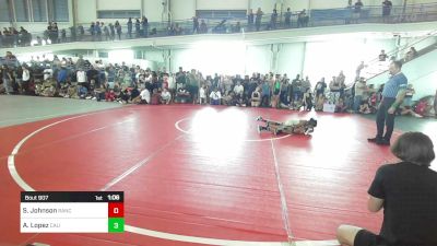 57 lbs Quarterfinal - Surya Johnson, Rancho Bernardo WC vs Amia Lopez, California Grapplers