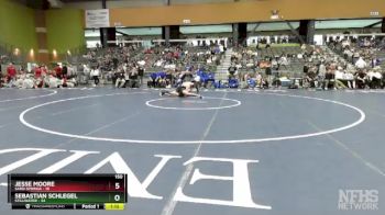 150 lbs Quarterfinals (8 Team) - Jesse Moore, SAND SPRINGS vs Sebastian Schlegel, STILLWATER