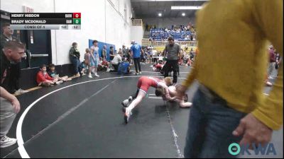 90 lbs Consi Of 4 - Henry Hibdon, Barnsdall Youth Wrestling vs Brady McDonald, Raw Wrestling Club