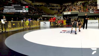 Intermediate Boys - 56 lbs Cons. Semis - Fitz Moreno, Red Wave Wrestling vs Emmett Carling, Sierra Sabers Wrestling Club