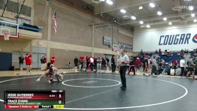 157 lbs Cons. Round 5 - Jesse Gutierrez, Clackamas Unattached vs Trace Evans, Eastern Oregon University (OR)