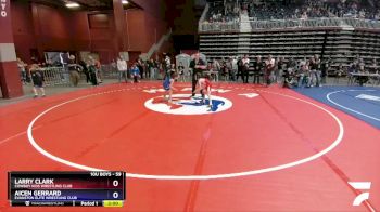 59 lbs 5th Place Match - Larry Clark, Cowboy Kids Wrestling Club vs Aicen Gerrard, Evanston Elite Wrestling Club