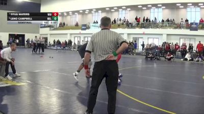 285 lbs Semifinal - Titus Waters, Wabash vs Leno Campbell, Millikin