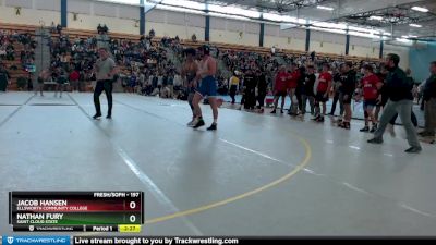 197 lbs Champ. Round 1 - Jacob Hansen, Ellsworth Community College vs Nathan Fury, Saint Cloud State