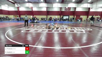 126 lbs Quarterfinal - Jack Francis, South Side Wrestling Club vs Dylan Kadish, Northfield Mt. Hermon