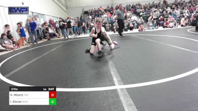 67 lbs Quarterfinal - Kutter Means, Tahlequah Wrestling Club vs Isaac Glover, Brushy Wrestling Club