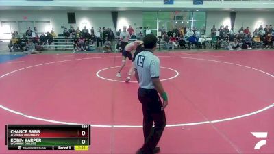 149 lbs Cons. Semi - Chance Babb, Alvernia University vs Kobin Karper, Lycoming College