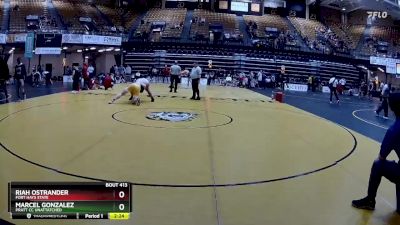 285 lbs Cons. Round 4 - Riah Ostrander, Fort Hays State vs Marcel Gonzalez, Pratt CC Unattatched