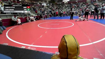 61 lbs Round 1 - Jude Grass, Springdale Youth Wrestling Club vs Amelia Lytle, Bauxite Mini Miners Wrestling