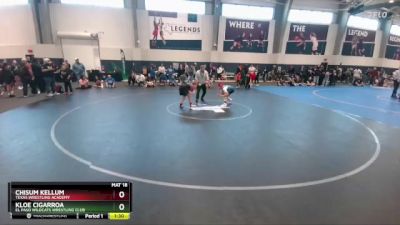 100 lbs Semifinal - Kloe Cigarroa, El Paso Wildcats Wrestling Club vs Chisum Kellum, Texas Wrestling Academy