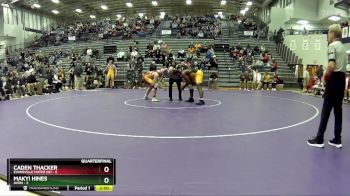 190 lbs Quarterfinals (8 Team) - Caden Thacker, Evansville Mater Dei vs Makyi Hines, Avon