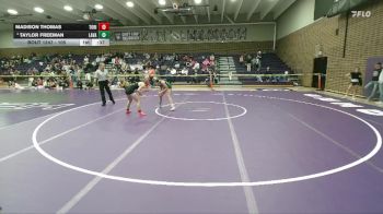 105 lbs Cons. Round 2 - Madison Thomas, Tongue River vs Taylor Freeman, Lander Valley