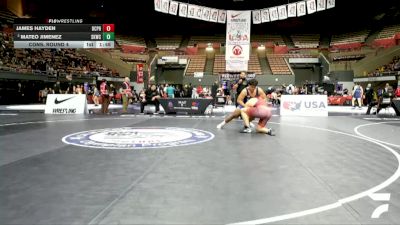 All Cadet Boys Freestyle Upper - 215 lbs Cons. Round 4 - James Hayden, Bellarmine College Prep High School Wrestling vs Mateo Jimenez, Sugar Kids Wrestling Club