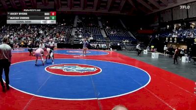 140 lbs Cons. Semi - Mayah Owens, Newnan vs JOCEY BYERS, Madison County