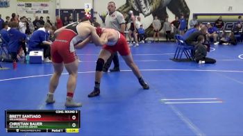 165 lbs Cons. Round 3 - Brett Santiago, Williamsburg vs Christian Bauer, Dallas Center-Grimes