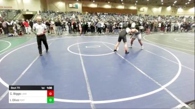 190 lbs Quarterfinal - Clayton Biggs, Lassen Wrestling Association vs Izaiah Oliva, PorterHouse