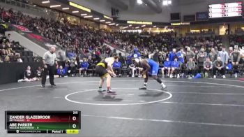 215 lbs Quarterfinal - Zander Glazebrook, Bettendorf vs Abe Parker, Waukee Northwest