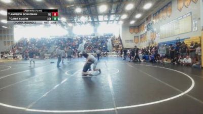 132 lbs Champ. Round 2 - Andrew Schleman, Caveman vs Cano Austin, Charlotte High