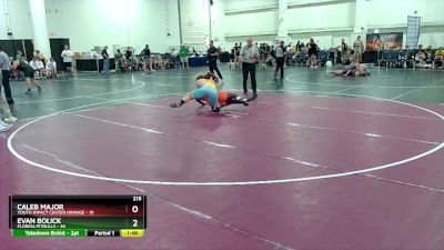 215 lbs Round 1 (6 Team) - Evan Bolick, Florida Pitbulls vs Caleb Major, Youth Impact Center Orange