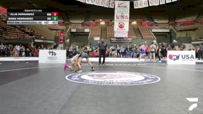 Schoolgirls - 90 lbs 1st Place Match - Ellie Hernandez, Wright Wrestling Academy vs Jenna Hernandez, Dethrone Wrestling Club