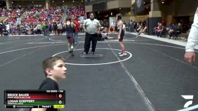 110 lbs Champ. Round 2 - Brock Bauer, Maize Wrestling Club vs Logan Goepfert, Nebraska Boyz