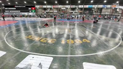 70 lbs Champ. Round 2 - Ian Andreen, Douglas Wrestling Club vs Troy Moenkedick, Harding County