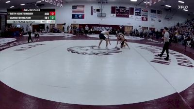 174 lbs 1st Place Match - Jared Stricker, Wisconsin-Eau Claire vs Seth Goetzinger, Augsburg