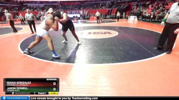 1A 285 lbs Semifinal - Isaiah Gonzalez, Elmhurst (IC Catholic) vs Jason Dowell, Cahokia (H.S.)