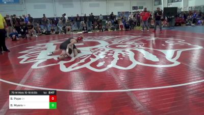 75-M Mats 15-18 8:00am lbs Round Of 16 - Bentley Pope, OH vs Bo Myers, IN