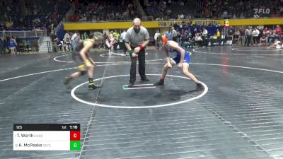 125 lbs Round Of 16 - Tom Worth, Harbor Creek vs Kellen McPeake, Keystone Oaks