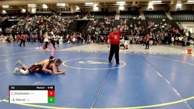 110 lbs Quarterfinal - Brayden Eklund, Unattached vs Luke Clydesdale, Norton Wrestling Club