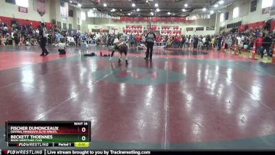 90 lbs Champ. Round 1 - Beckett Thoennes, Bison Wrestling Club vs Fischer Dumonceaux, Central Minnesota Elite Wrestl