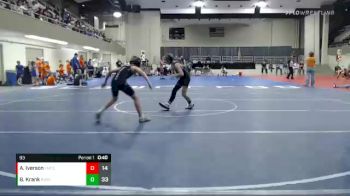 93 lbs Semis (4 Team) - Adam Iverson, Fulda/Murray County Central vs Brayden Krank, Roseau