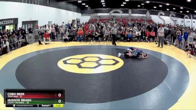 100 lbs 2nd Wrestleback (8 Team) - Hudson Bragg, Legacy National vs Coen Reer, Team Ohio