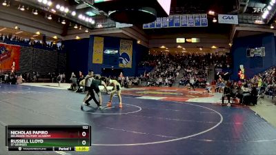 132 lbs Prelim - Nicholas Papiro, Delaware Military Academy vs Russell Lloyd, St Georges