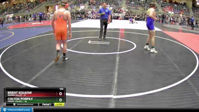 172 lbs Round 2 (4 Team) - Colton Porfily, Crook County vs Brent Kolkow, Hidden Valley