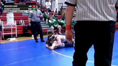 160 lbs 3rd Place - Braxton Carr, Laurel vs Garrett Newman, McGuffey