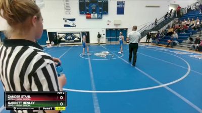 105 lbs Quarterfinal - Zander Stahl, Lovell Middle School vs Garrett Henley, Lovell Middle School
