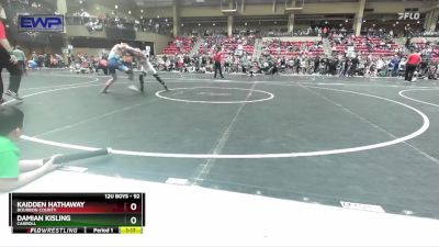 92 lbs Cons. Round 2 - Kaidden Hathaway, Bourbon County vs Damian Kisling, Carroll