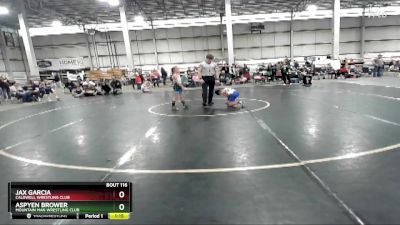 75-80 lbs Quarterfinal - Aspyen Brower, Mountain Man Wrestling Club vs Jax Garcia, Caldwell Wrestling Club