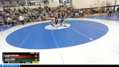 133 lbs Cons. Round 4 - Adam Pena, Harper College vs Caleb Drousis, Wabash