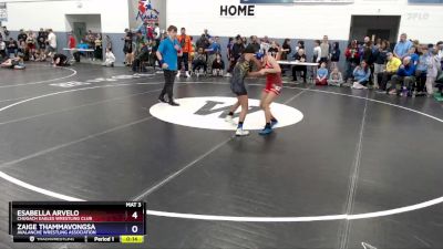 94 lbs Round 1 - Zaige Thammavongsa, Avalanche Wrestling Association vs Esabella Arvelo, Chugach Eagles Wrestling Club