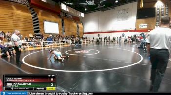 84 lbs Champ. Round 1 - Tristan Galovich, Thermopolis vs Colt Reyos, Wyoming Indian Middle School