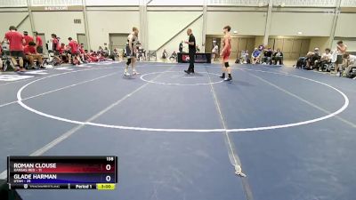 138 lbs Quarters & 1st Wb (16 Team) - Roman Clouse, Kansas Red vs Glade Harman, Utah