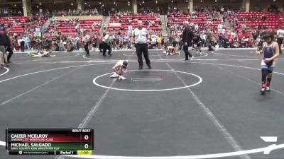 64 lbs Cons. Round 3 - Michael Salgado, Gray County Kids Wrestling Clu vs Caizer McElroy, Garden City Wrestling Club